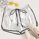 ROMWE Grey Knot Waist Contrast Binding Metallic Dolphin Shorts Women Athleisure Elastic Drawstring Waist Summer Shorts