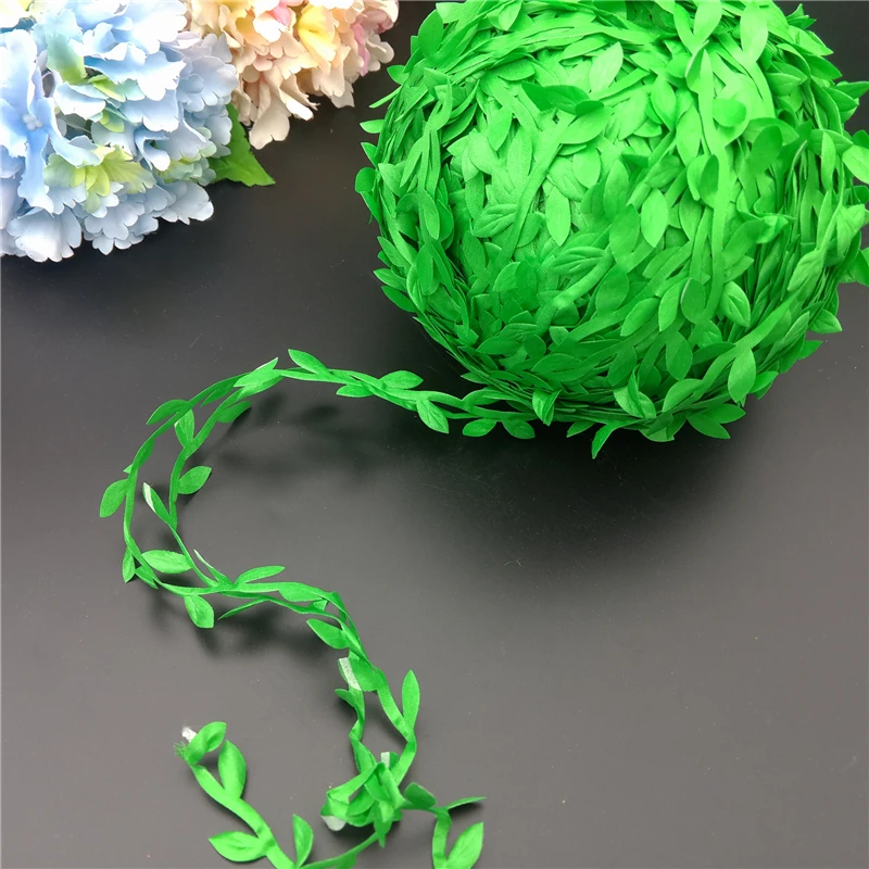 6 Meters/lot Silk Leaf-Shaped Handmake Artificial Leaves for Wedding Decoration DIY Wreath Gift Scrapbooking Craft Fake Flowers