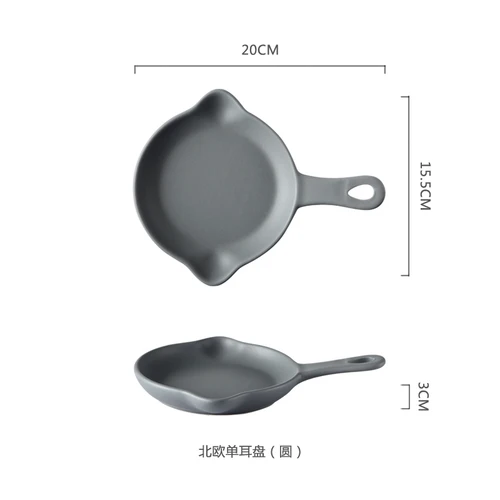 Nordic home oven dish baking tray Creative with handle ceramic dish barbecue deep dish kitchen tableware - Цвет: 3