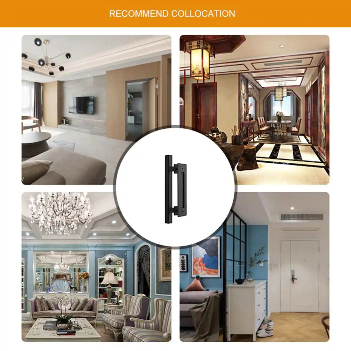 12 дюймов квадратный раздвижные двери сарая ручки двусторонняя; открытые и закрыты; черный цвет; дверные ручки тянуть пуш-ап оборудование для вашего дома