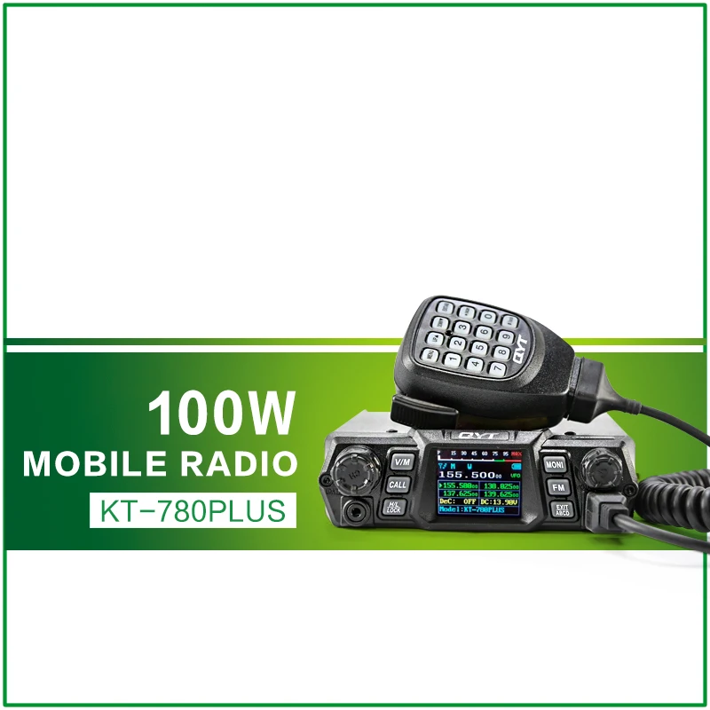 Новый QYT KT 780PLUS 100 Вт Мощный Мобильный Raido Quad дисплей VHF автомобильный