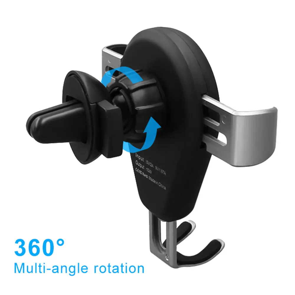 Ascromy 15W Car Qi Wireless Charger Induction For Xiaomi Mi 9 Samsung S10 Huawei P30 Pro SmartPhone Car Phone Holder Charging