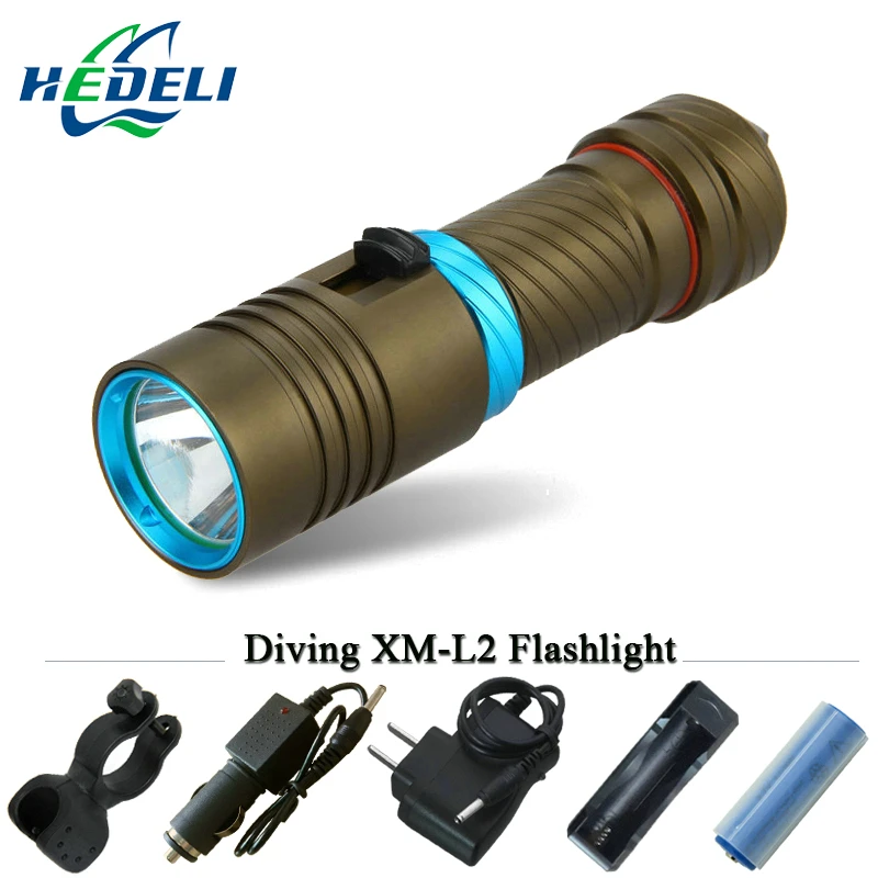 100 м подводный дайвинг фонарик Diver Подводное освещение светодиодный CREE XM L2 фонарь