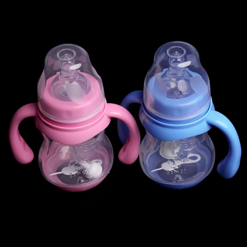 

180ML Wide Neck Anti-colic Baby Infant Milk Feeding Nipple Bottle Learn Drinking