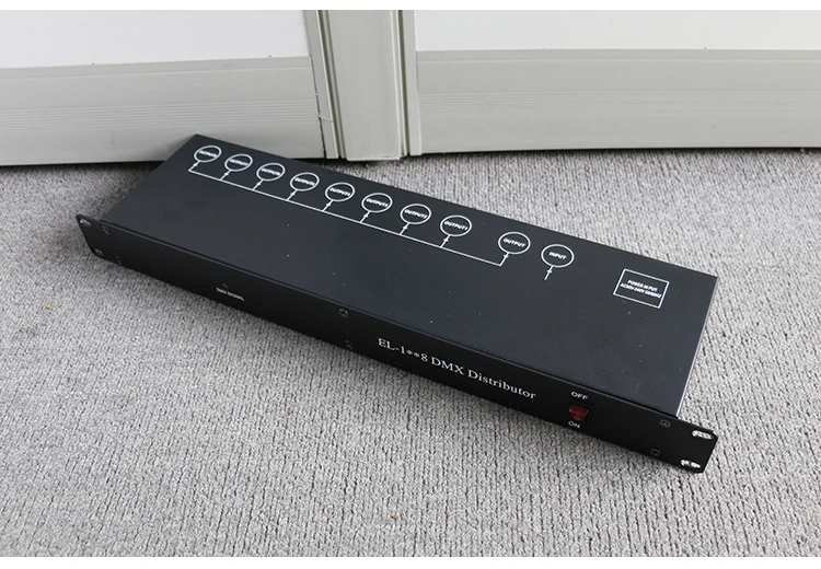 

8 way dmx splitter amplifier dmx 512 signal distributor for digital led lights ac 110/220v most connect 16pcs signal amplifier
