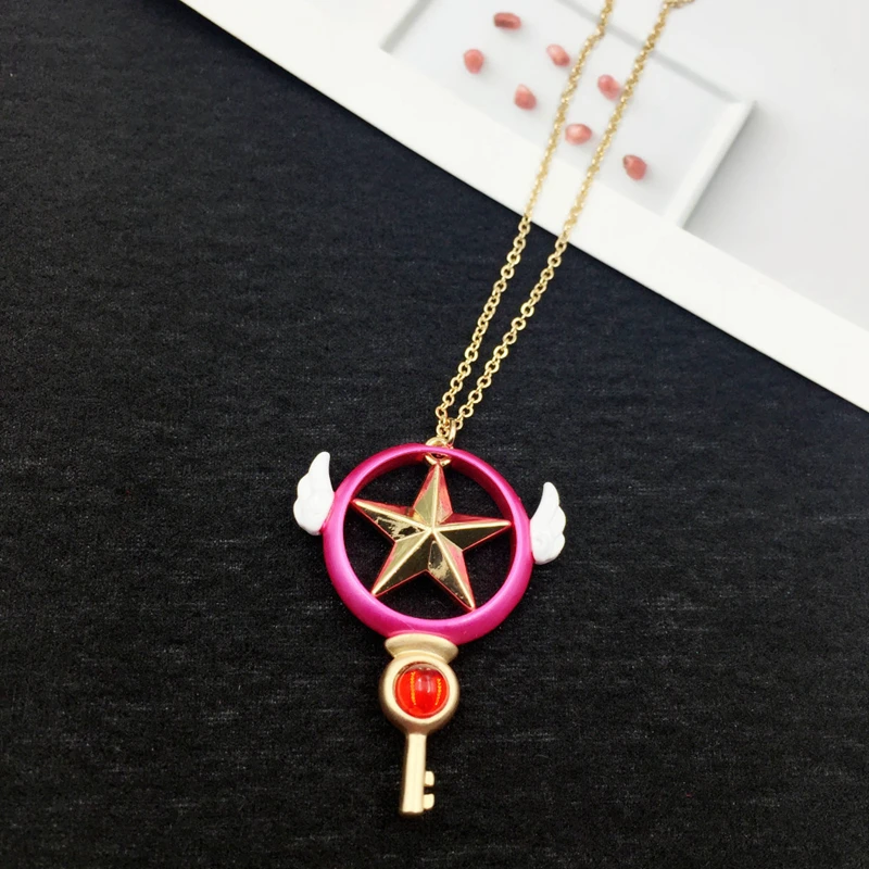 Ожерелье с кулоном SAKURA Card Captor милый розовый брелок для косплея аксессуары женщин