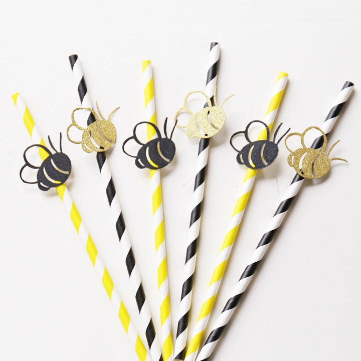 Соломинки для вечевечерние Bumble Bee желтые и черные соломинки вечеринки. Mom to