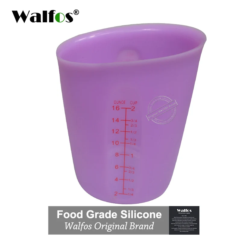 500 ml purple WALFOS высокое качество пищевой 500 мл гибкие силиконовые мерные чашки мерная ложка посуда для выпечки Кухонные инструменты для выпечки кондитерских изделий - Цвет: 500 ml purple