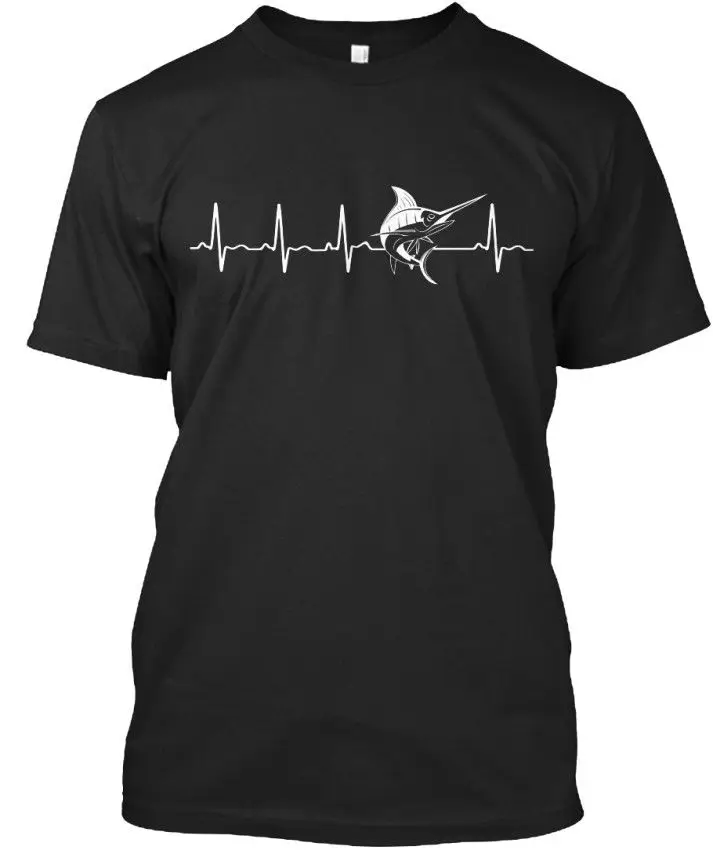 Мужская футболка с забавным принтом Big Fish Heartbeat ltd. Stylisches облегающая новинка
