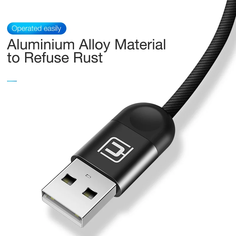 Cafele LED Light 3 в 1 USB кабель для зарядки Micro C Huawei iPhone XR Xiaomi Samsung 130 см Синхронизация