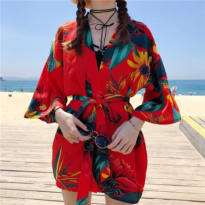 Традиционное японское кимоно yukata женское японское короткое платье свободная одежда kimomo японский кардиган кимоно Японские Женские haori
