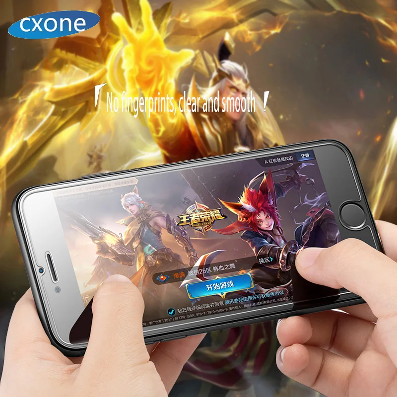 Протектор экрана из закаленного стекла CXONE углеродного волокна для iPhone 6 6s Plus