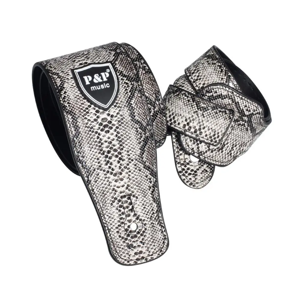 P &amp гитарный ремень регулируется под змеиную кожу с тиснением из искусственной