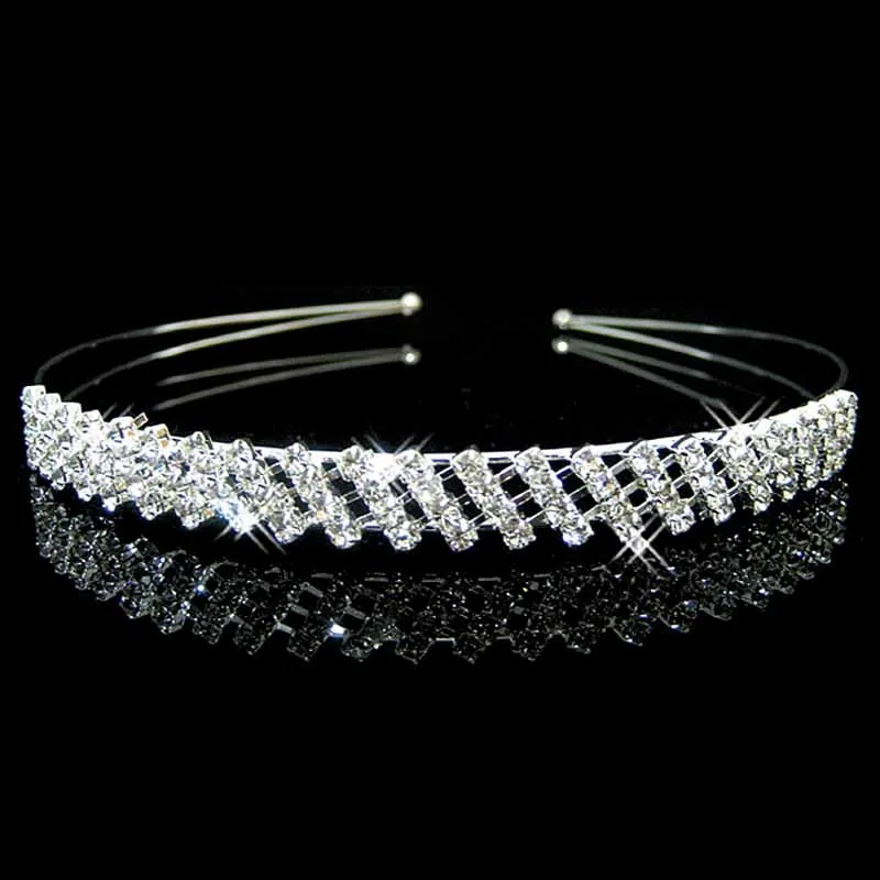 rhinestone hairband Хрустальные Стразы Принцесса диадема для девушки и повязка в виде короны выпускного вечера невесты ювелирные изделия для волос жемчужная Женская лента для волос для подружки невесты свадьба - Окраска металла: rhinestone hairband