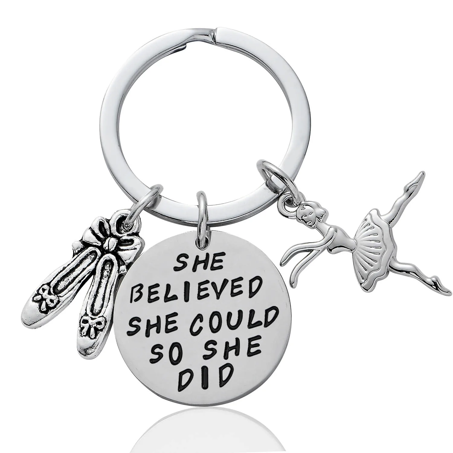 Dancer Keyring Она верила, что она может так она делает кулон брелок бегунок защитник танцовщица гимнастика Спорт Баскетбол Волейбол Софтбол Брелок - Цвет: Dancer Keyring
