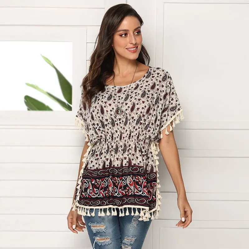 Летние пляжные путешествия Boho Плюс размеры желтый OL для женщин футболки