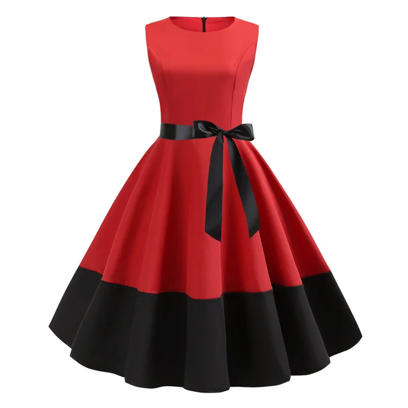 Ретро женское летнее Повседневное платье рокабилли 50s 60 s винтажное Vestidos