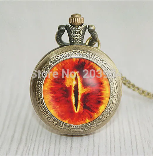 Карманные часы ручной работы 12 шт./лот в глаза кулон мозг Саурона длинное колье 78