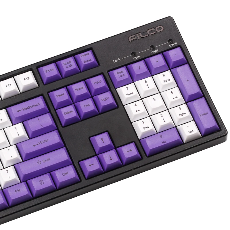 DSA фиолетовые и белые брелки Dye subbed 104 клавиш для Механическая клавиатура cherry