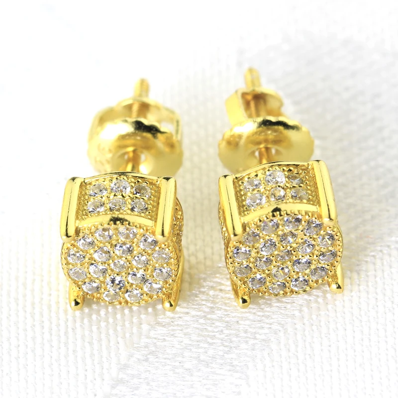 Женские и мужские серьги-гвоздики из серебра 925 пробы с фианитами | Украшения