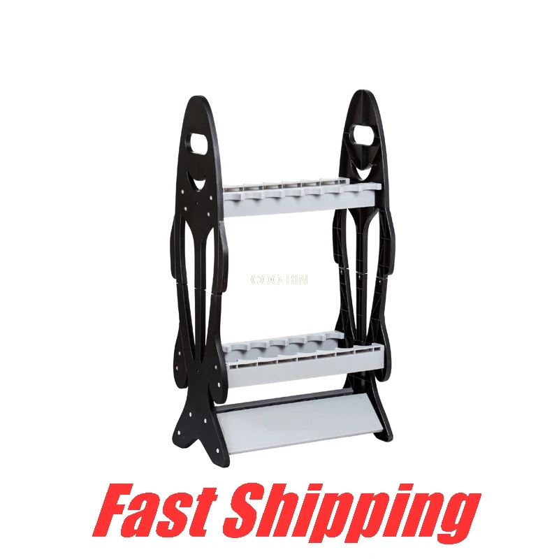 Стойка для удочек из высокопрочного пластика Стеллаж с 16 ячейками хранения