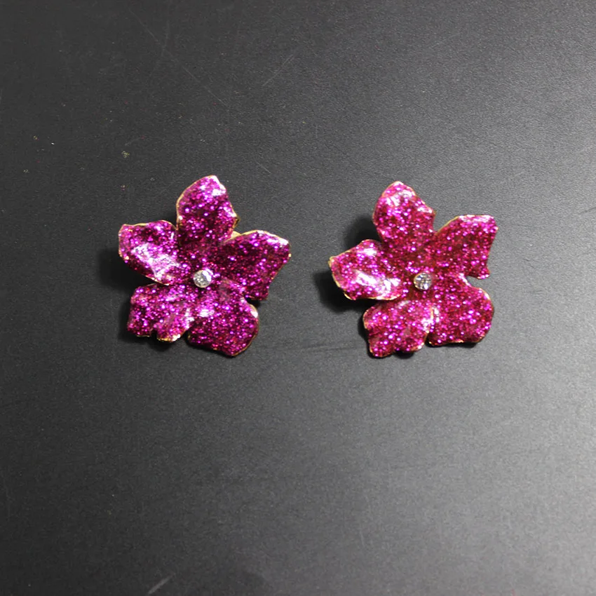 Новые металлические серьги-гвоздики в форме цветка Стильные Простые большие