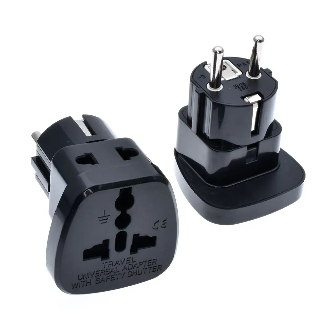 Переходник для путешествий Тип E/F переходник Франции Германии y России Бельгии
