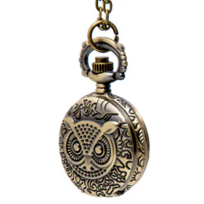 Старинные карманные часы сова кулон кварцевые цепочка ожерелье свадебный