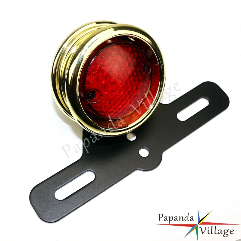 Brass Motorcycles Custom Tail Light Rear Brake Stop Lamp License Plate Bracket Mount for Harley Choppers Bobber Cafe Racer |