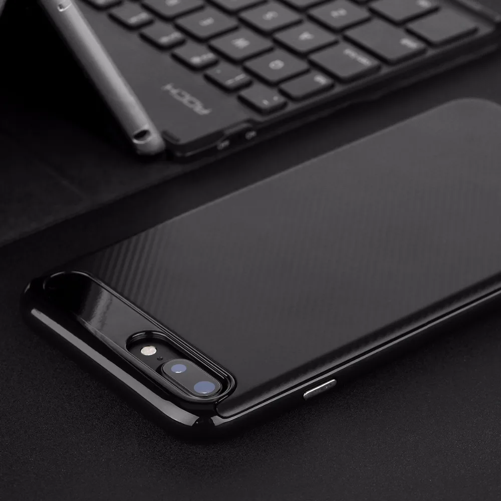 Чехол Rock из углеродного волокна для iphone 7, ударопрочный мужской бизнес-чехол для iphone 7 Plus, защита от падения
