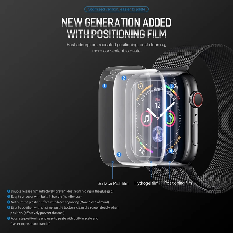 2 шт в партии Защитная пленка для Apple Watch 4 обновленная Гидрогелевая i watch размером 40
