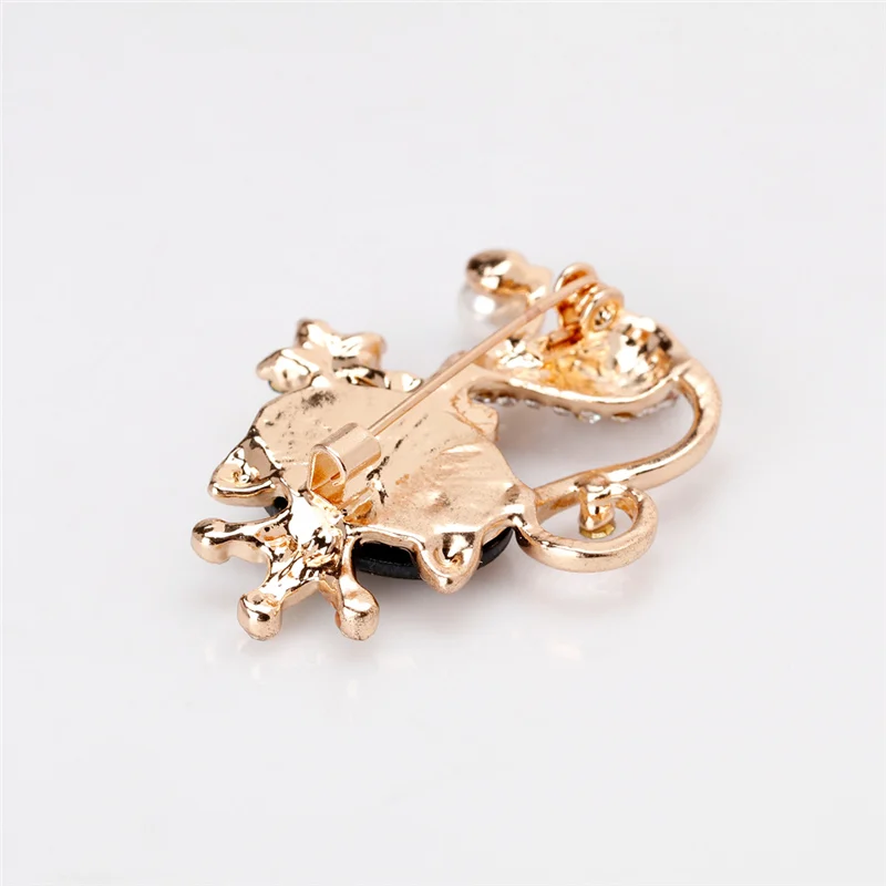 Ракушка броши кошки кристалл животного брошь золотого цвета жемчужная булавка