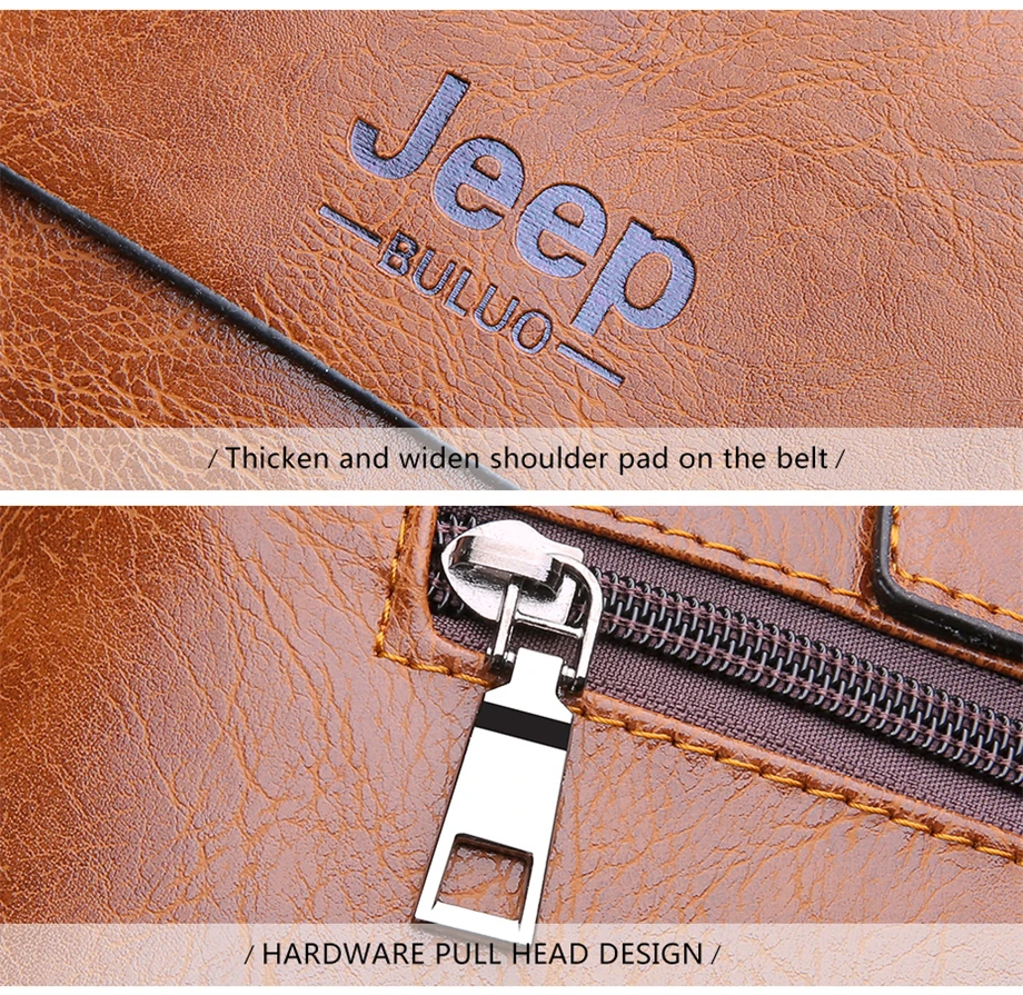 Известный Дизайнер JEEP BULUO бренды мужской деловой портфель из искусственной кожи сумки на плечо для 13 дюймов Сумка для ноутбука большая сумка для путешествий 6013