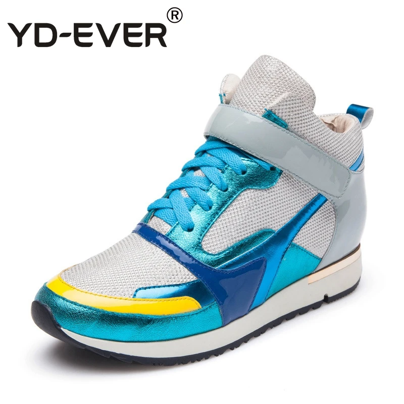 Yd-ever 6 см женская повседневная обувь из натуральной кожи на танкетке визуально