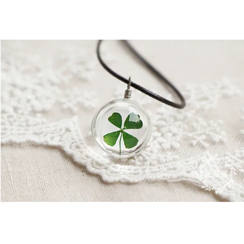 Лидер продаж модное ожерелье с хрустальным шариком клевера длинная полоса