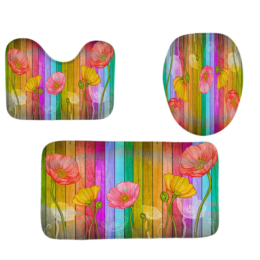 3pcs Non-Slip Fish Scale Bath Mat Bathroom Kitchen Carpet Doormats Decor Bathroom decoration Wholesale Soft Massage Pad19June10
