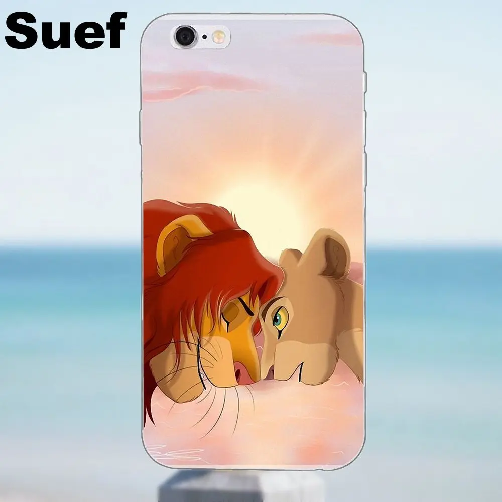 Suef лев Король Симба и Нала любовник для iPhone X 4 4S 5 5S 5C SE 6 6S 7 8 Plus Samsung Galaxy A3 A5 J1 J3 J5 J7 2016