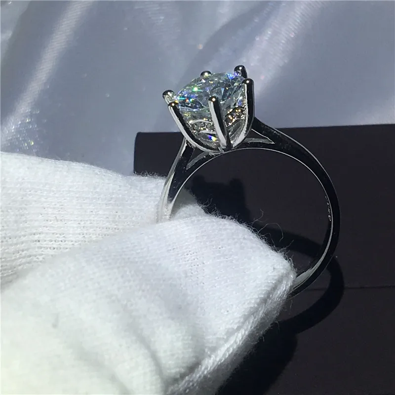 Модное кольцо 3ct AAAAA Циркон Камень cz Кристалл обручальное кольца для мужчин и