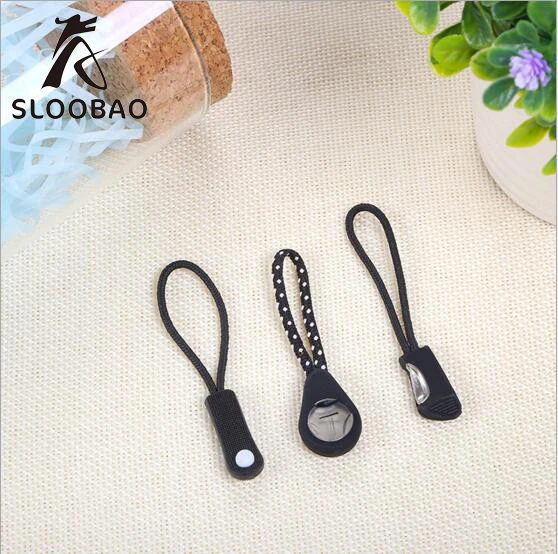 1000 шт./упак. застежка молния шнур веревка концы замка скоба для крепления Черный