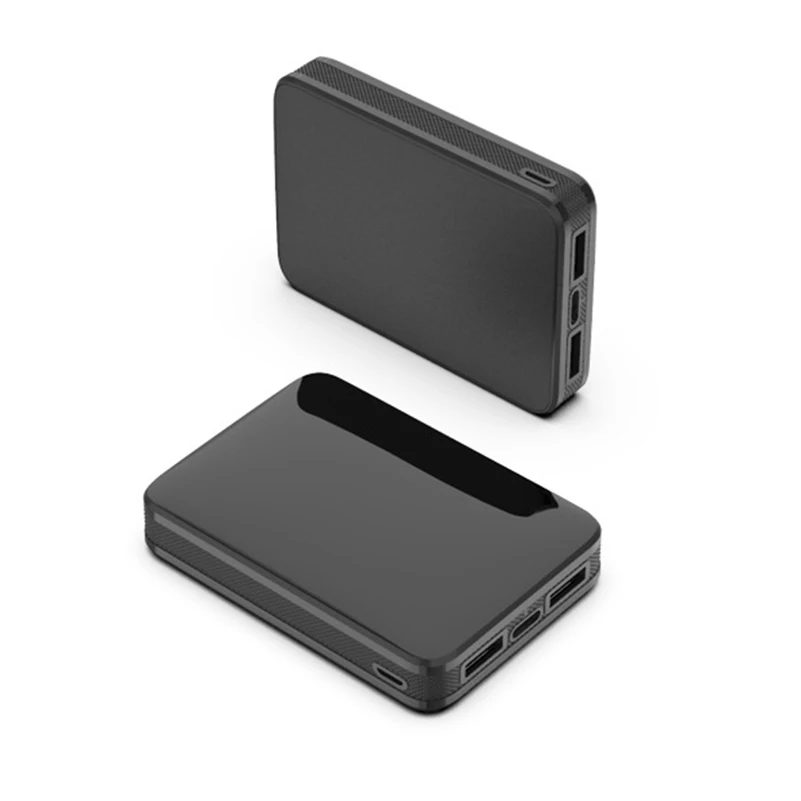 Черный 10000 мАч портативный мини банк питания двойной USB зеркальный экран цифровой дисплей быстрое зарядное устройство повербанк внешний аккумулятор блок питания - Цвет: Черный