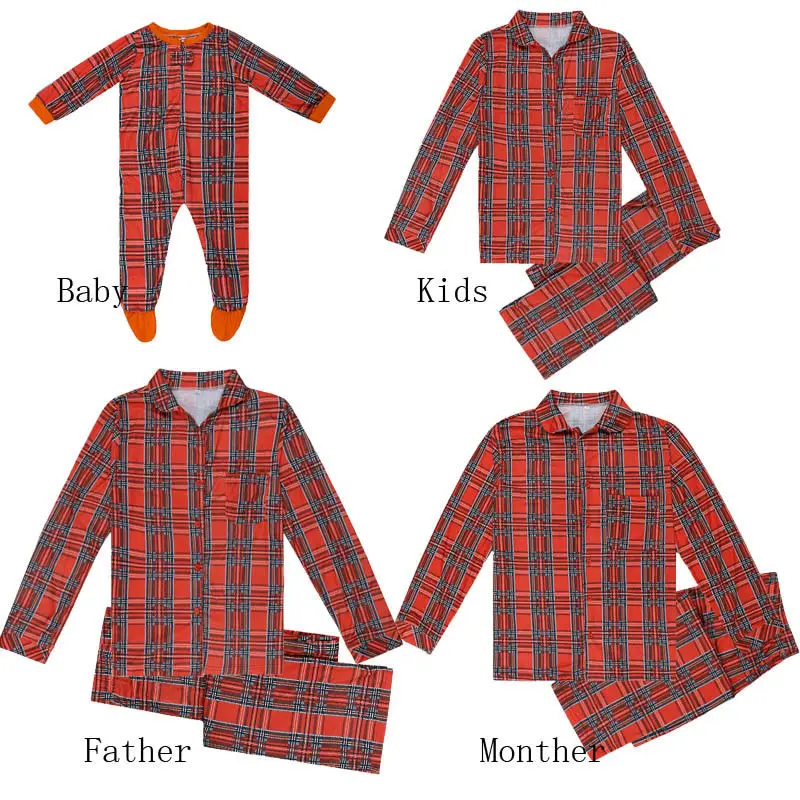 Модные одинаковые комплекты для семьи рождественские пижамы одежда сна семейная