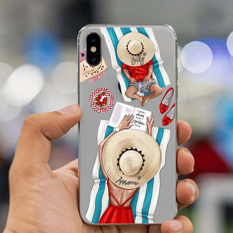 Style 8 Чехол для телефона для iPhone 11 pro max 7 8 6 6s Plus X Xs XR XS Max 5 5S SE Мягкий силиконовый чехол для волос для маленькой девочки - Цвет: Style 8