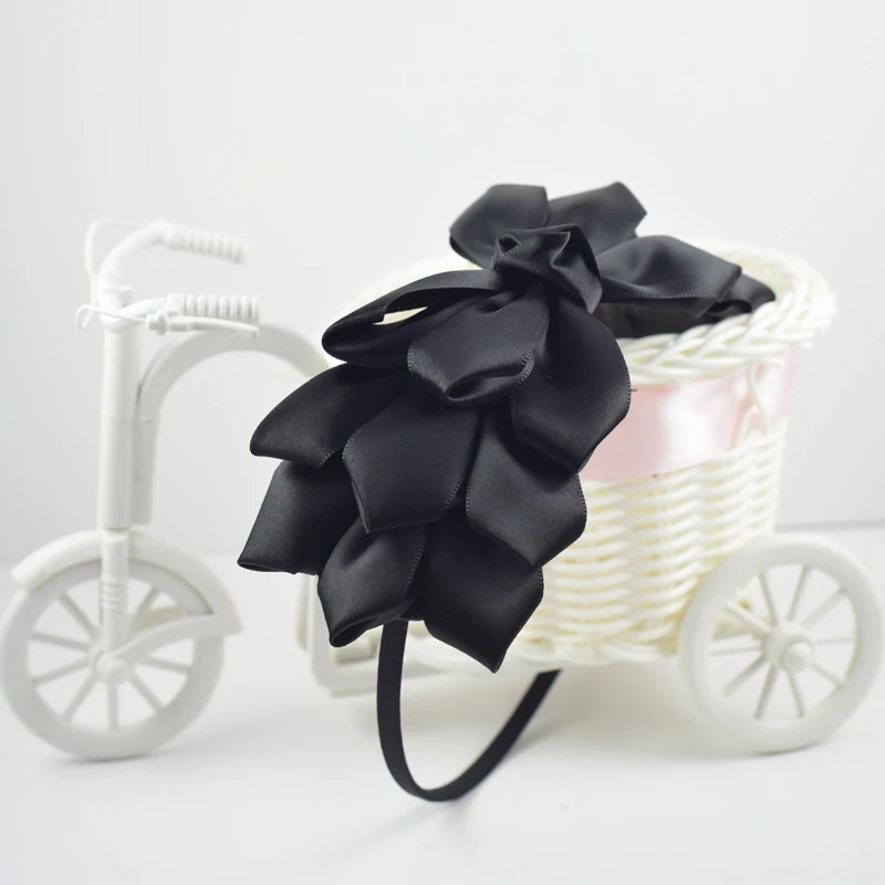 Плотная повязка на голову для девочек новинка двухслойная с бантом из ленты