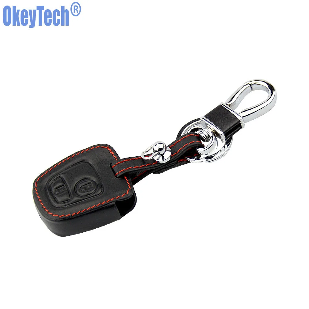 OkeyTech натуральная кожа автомобильный брелок кольцо чехол держатель для Peugeot 106 107