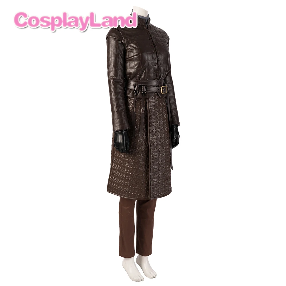 Arya Stark/костюм для косплея; наряд на Хэллоуин; женские костюмы на заказ; Игра престолов; Сезон 8; Winterfell Stark; ботинки; пальто