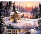 Diy Алмазная картина зимний пейзаж 3D Стразы крестиком наборы вышивка Дом стразами картина рукоделие Набор домашний декор