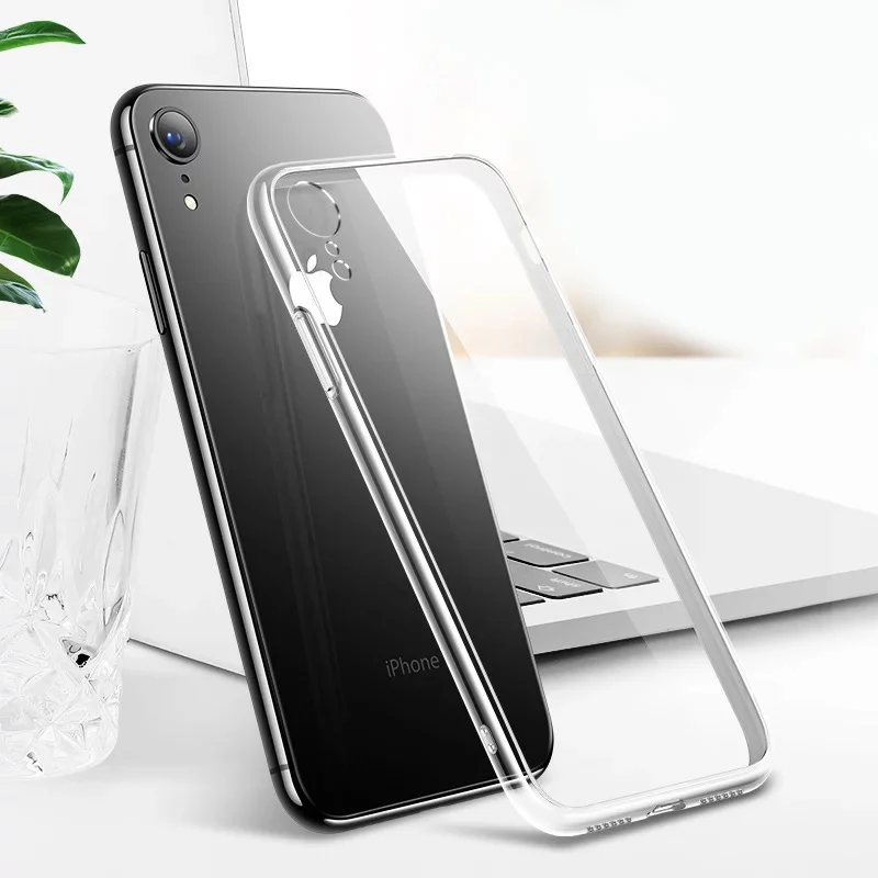 clear Роскошный прозрачный мягкий ТПУ чехол s для iPhone XR 8 8Plus 7 7Plus 6 6s Plus прозрачное покрытие блестящий чехол для iPhone X XS MAX чехол - Цвет: clear