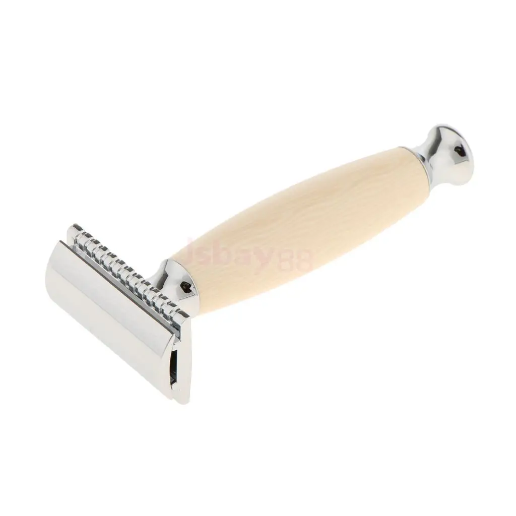 Мужская классическая бритва с двойными краями и деревянной ручкой|classic shaver|double