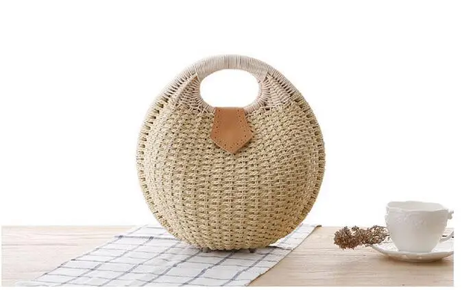 2017 плетеная и бумажная веревка вязаная маленькая пляжная сумка мини сумка-тоут