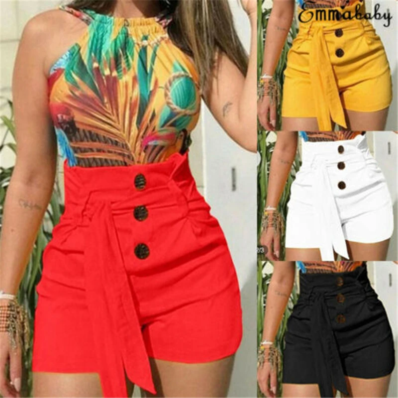 Pantalones Mujer сексуальные женские Летние Стильные шорты с высокой талией пояс пояса